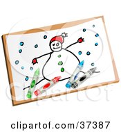 Childs Drawing Of A Snowman