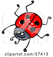 Poster, Art Print Of Happy Red Ladybug