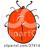 Clipart Illustration Of A Fat Orange Tick