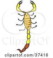 Clipart Illustration Of A Yellow And Brown Scorpion