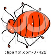 Clipart Illustration Of A Fat Red Bedbug