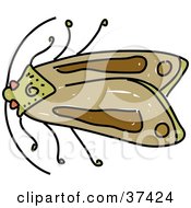 Clipart Illustration Of A Lone Brown Moth by Prawny