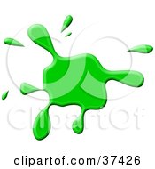 Clipart Illustration Of A Green Paint Splatter by Prawny