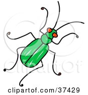 Clipart Illustration Of A Red Eyed Green Tiger Beetle by Prawny