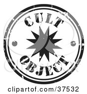 Clipart Illustration Of A Worn Black And White Cult Object Seal