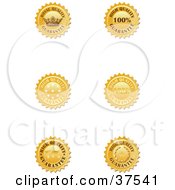 Clipart Illustration Of Six Golden High Quality Guarantee Seals by Eugene