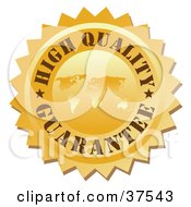 Clipart Illustration Of A High Quality Guarantee Stamp With A Map