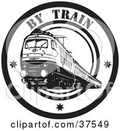 Clipart Illustration Of A Black And White By Train Delivery Seal