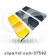 Poster, Art Print Of Pre-Made Logo Of Yellow And Gray Bars