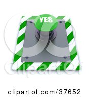 Clipart Illustration Of A Green Yes Push Button On A Control Panel by KJ Pargeter