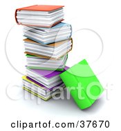 Poster, Art Print Of Colorful Thick Text Books Stacked