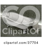 Clipart Illustration Of A White Clawfoot Tub In A Modern Bathroom by KJ Pargeter
