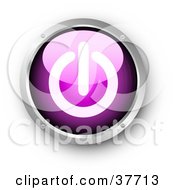 Clipart Illustration Of A Purple And Chrome Shiny Power Button by KJ Pargeter
