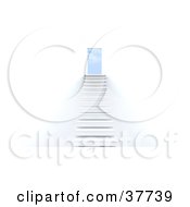 Clipart Illustration Of White Stairs Leading To The Sky Through An Open Doorway