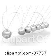 Clipart Illustration Of A Silver Newton Swing With Balls On Chains by KJ Pargeter