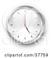 Chrome And White Wall Clock