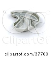 Clipart Illustration Of A Tray And Dental Tools by KJ Pargeter
