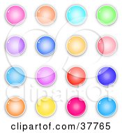 Clipart Illustration Of Colorful Glossy Web Buttons