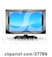 Poster, Art Print Of Blue Screensaver On A Generic Lcd Tv