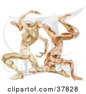 Clipart Illustration Of Strong Gemini Twins With The Zodiac Symbol