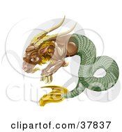 Clipart Illustration Of Capricorn The Sea Goat With The Zodiac Symbol by AtStockIllustration