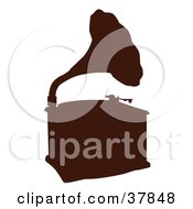 Brown Phonograph Silhouette