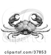 Clipart Illustration Of Cancer The Crab Holding Up His Claws With The Zodiac Symbol by AtStockIllustration