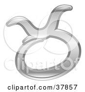 Clipart Illustration Of A Shiny Silver Taurus Zodiac Astrology Symbol