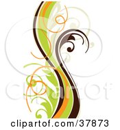 Clipart Illustration Of A Brown Orange Beige And Green Vine by OnFocusMedia