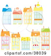 Clipart Illustration Of Colorful Buildings
