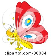 Poster, Art Print Of Yellow Butterfly With Red Wings