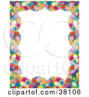 Clipart Illustration Of A Floral Border Or Frame Around A White Background by Alex Bannykh