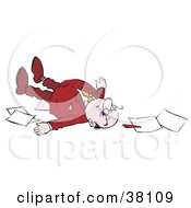 Businessman Collapsed With Paperwork On The Floor