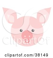 Clipart Illustration Of A Pink Piggy Face by Alex Bannykh