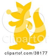 Poster, Art Print Of Yellow Silhouetted Fox