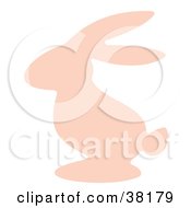 Clipart Illustration Of A Pink Silhouetted Rabbit by Alex Bannykh