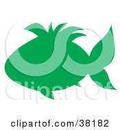 Poster, Art Print Of Green Silhouetted Fish