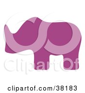 Clipart Illustration Of A Purple Silhouetted Rhino by Alex Bannykh
