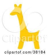 Poster, Art Print Of Yellow Silhouetted Giraffe