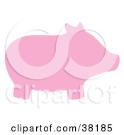 Poster, Art Print Of Pink Silhouetted Pig
