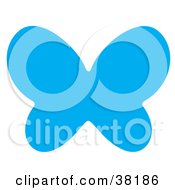 Clipart Illustration Of A Blue Silhouetted Butterfly