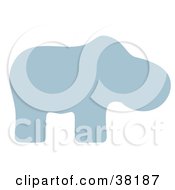 Clipart Illustration Of A Blue Silhoeutted Hippo