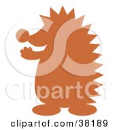 Poster, Art Print Of Brown Silhouetted Hedgehog
