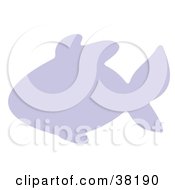 Clipart Illustration Of A Purple Silhouetted Fish by Alex Bannykh