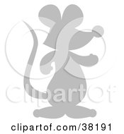 Clipart Illustration Of A Gray Silhouetted Mouse