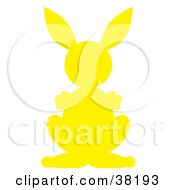 Poster, Art Print Of Yellow Silhouetted Rabbit