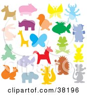 Poster, Art Print Of Colorful Animal Silhouettes