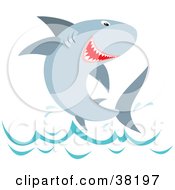 Poster, Art Print Of Happy Shark Leaping Out Of The Water