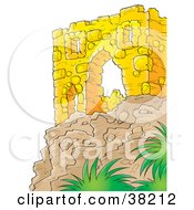Poster, Art Print Of Wall Of Ancient Ruins On Top Of A Cliff