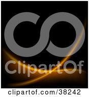 Clipart Illustration Of Two Waves Of Bright Orange Electric Lines Crossing Over A Black Background by dero